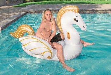 מזרון מתנפח צף BESTWAY בעיצוב פגסוס עם עיטורים בגוון זהב, דגם 41118 מזרון מתנפח צף BESTWAY בעיצוב פגסוס עם עיטורים בגוון זהב, דגם 41118