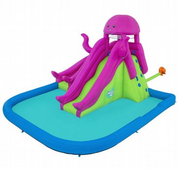 מתנפח מים בעיצוב מתוק של תמנון הכולל 2 מגלשות+קיר טיפוס+בריכת שיכשוך+מתזי מים לרענון Bestway דגם 5342R מתנפח מים בעיצוב מתוק של תמנון הכולל 2 מגלשות+קיר טיפוס+בריכת שיכשוך+מתזי מים לרענון Bestway דגם 5342R