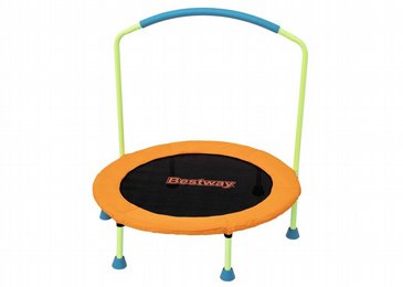 טרמפולינה/קפצית לילדים/ות בקוטר 91 ס"מ/"36 אינץ הכוללת ידית תמיכה ואחיזה בצורת U טרמפולינה/קפצית לילדים/ות בקוטר 91 ס"מ/"36 אינץ הכוללת ידית תמיכה ואחיזה בצורת U
