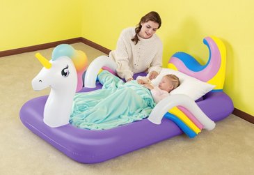 מיטה מתנפחת/מזרן מתנפח נשלף יחיד לילדים BESTWAY בעיצוב חד קרן, סדרת DREAMCHASER airbeds דגם 67713 מיטה מתנפחת/מזרן מתנפח נשלף יחיד לילדים BESTWAY בעיצוב חד קרן, סדרת DREAMCHASER airbeds דגם 67713