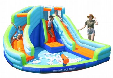 מתנפח מים/פארק מים הכולל 2 מגלשות+קיר טיפוס+תותח מים, דגם 73002 DOCTOR DOLPHIN מתנפח מים/פארק מים הכולל 2 מגלשות+קיר טיפוס+תותח מים, דגם 73002 DOCTOR DOLPHIN