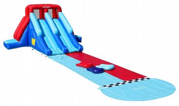 מתקן מים מתנפח הכולל מגלשה דו מסלולית+2 קירות טיפוס+משטח גלישה דו מסלולי, דגם 83017 AirMyFun מבית דוקטור דולפין מתקן מים מתנפח הכולל מגלשה דו מסלולית+2 קירות טיפוס+משטח גלישה דו מסלולי, דגם 83017 AirMyFun מבית דוקטור דולפין