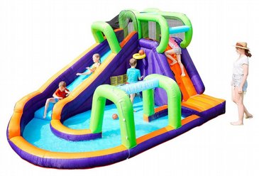 מתקן מים מתנפח הכולל מגלשה גבוהה+קיר טיפוס+מסלול עם מתזי מים+בריכת שיכשוך, דגם 83018 AirMyFun מבית דוקטור דולפין מתקן מים מתנפח הכולל מגלשה גבוהה+קיר טיפוס+מסלול עם מתזי מים+בריכת שיכשוך, דגם 83018 AirMyFun מבית דוקטור דולפין