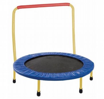 טרמפולינה/קפצית לילדים/ות בקוטר 91 ס"מ/"36 אינץ הכוללת ידית תמיכה ואחיזה בצורת U טרמפולינה/קפצית לילדים/ות בקוטר 91 ס"מ/"36 אינץ הכוללת ידית תמיכה ואחיזה בצורת U