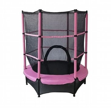 טרמפולינה/קפצית צבעונית לילדים/ות בקוטר 1.40 מטר/"55 אינץ הכוללת רשת הגנה חיצונית, גוון ורוד טרמפולינה/קפצית צבעונית לילדים/ות בקוטר 1.40 מטר/"55 אינץ הכוללת רשת הגנה חיצונית, גוון ורוד